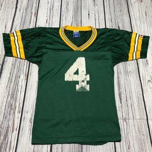 Vtg USA Champion Green Bay Packers Brett Favre #4 Jersey Green Youth S 6-8